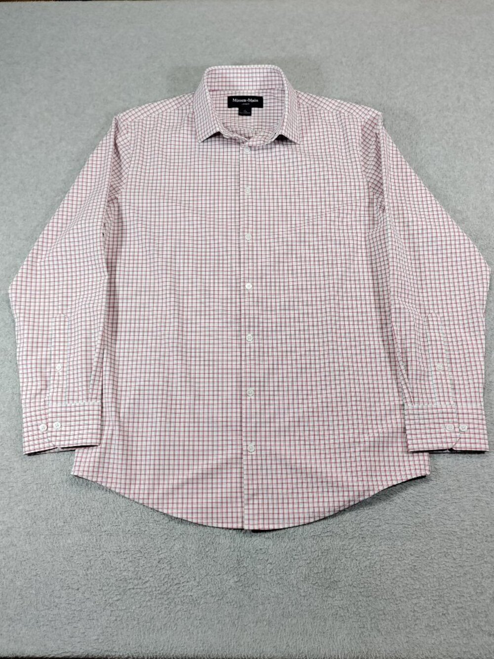Mizzen+Main Leeward Mens Large Trim White Red Blue Check Shirt